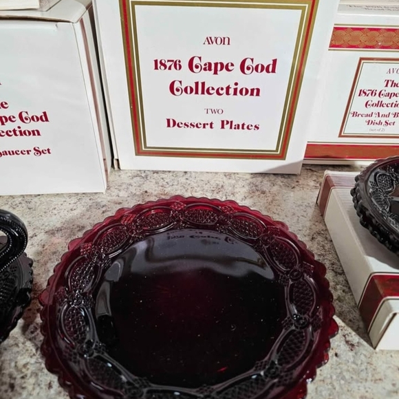 Avon Other - Avon 1876 Cape Cod Collection Ruby Red Dessert Plates